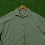 Sage Green Drop Shoulder Shirt - Detail