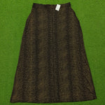 Olive black zebra wave print A-line maxi skirt - back full view with tag
