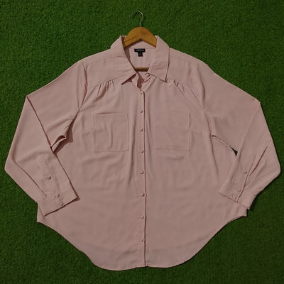 Blush Pink Baggy Chiffon Shirt - Full View - alternate view