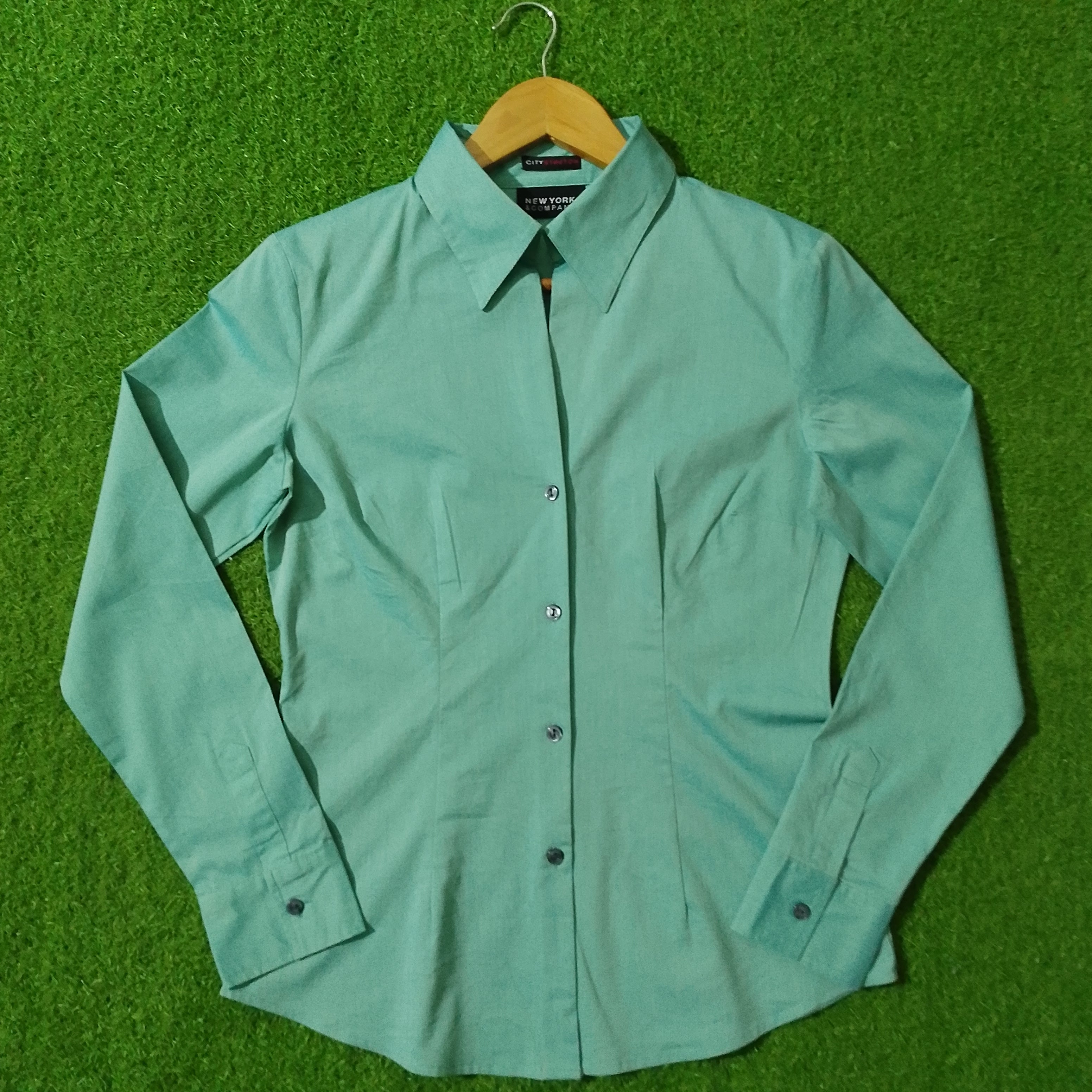 Mint Green Full Sleeve Button-Down Shirt