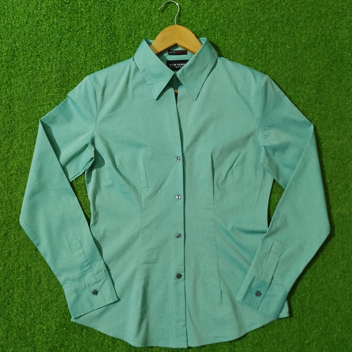 Mint Green Full Sleeve Button-Down Shirt