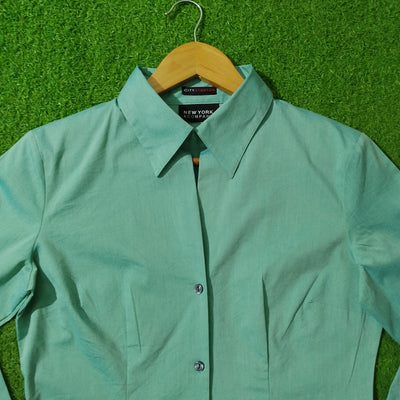 Mint Green Full Sleeve Button-Down Shirt - alternate view