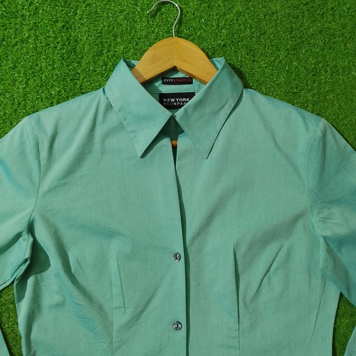 Mint Green Full Sleeve Button-Down Shirt