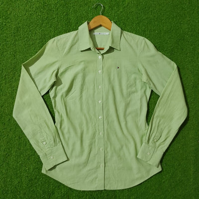 Light Green Full Sleeve Button-Down Shirt - Front View