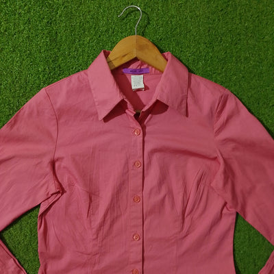 Pink Full Sleeve Button-Down Shirt - Detail View - alternate view