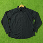Black Full Sleeve Button-Down Shirt - Front View