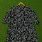 Black White Polka Dot Tiered Midi Dress - Upper Body