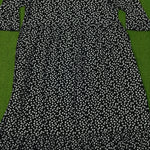 Black White Polka Dot Tiered Midi Dress - Skirt Detail