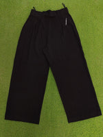 River Island black high rise wide leg trousers front view