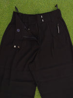 River Island black wide leg trousers waist and pocket detail