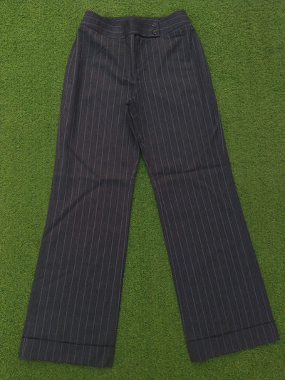 Loft navy pinstripe dress pants front view
