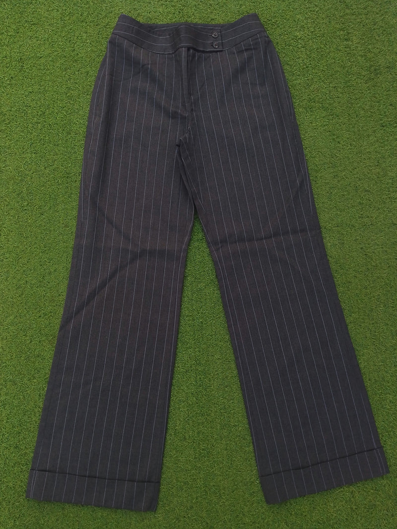 Loft navy pinstripe dress pants front view