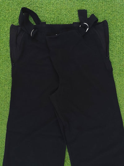 By Motherhood black wide leg trousers waist detail - alternate view