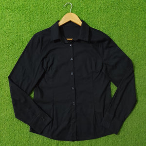 Black Slim Fit Button-Down Shirt Made in Italy
