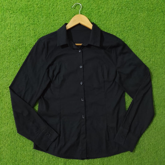 Black Slim Fit Button-Down Shirt Made in Italy