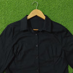 Black Slim Fit Button-Down Shirt Made in Italy