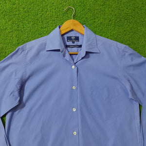 Blue Egyptian Cotton Button-Down Shirt
