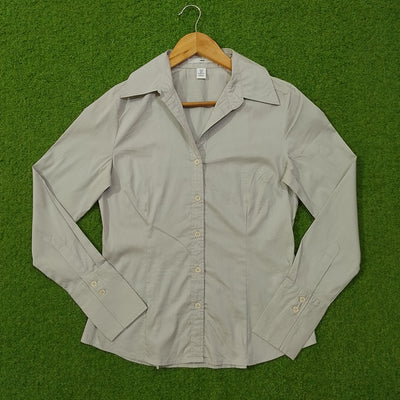 Light grey button-down cotton shirt by H&M