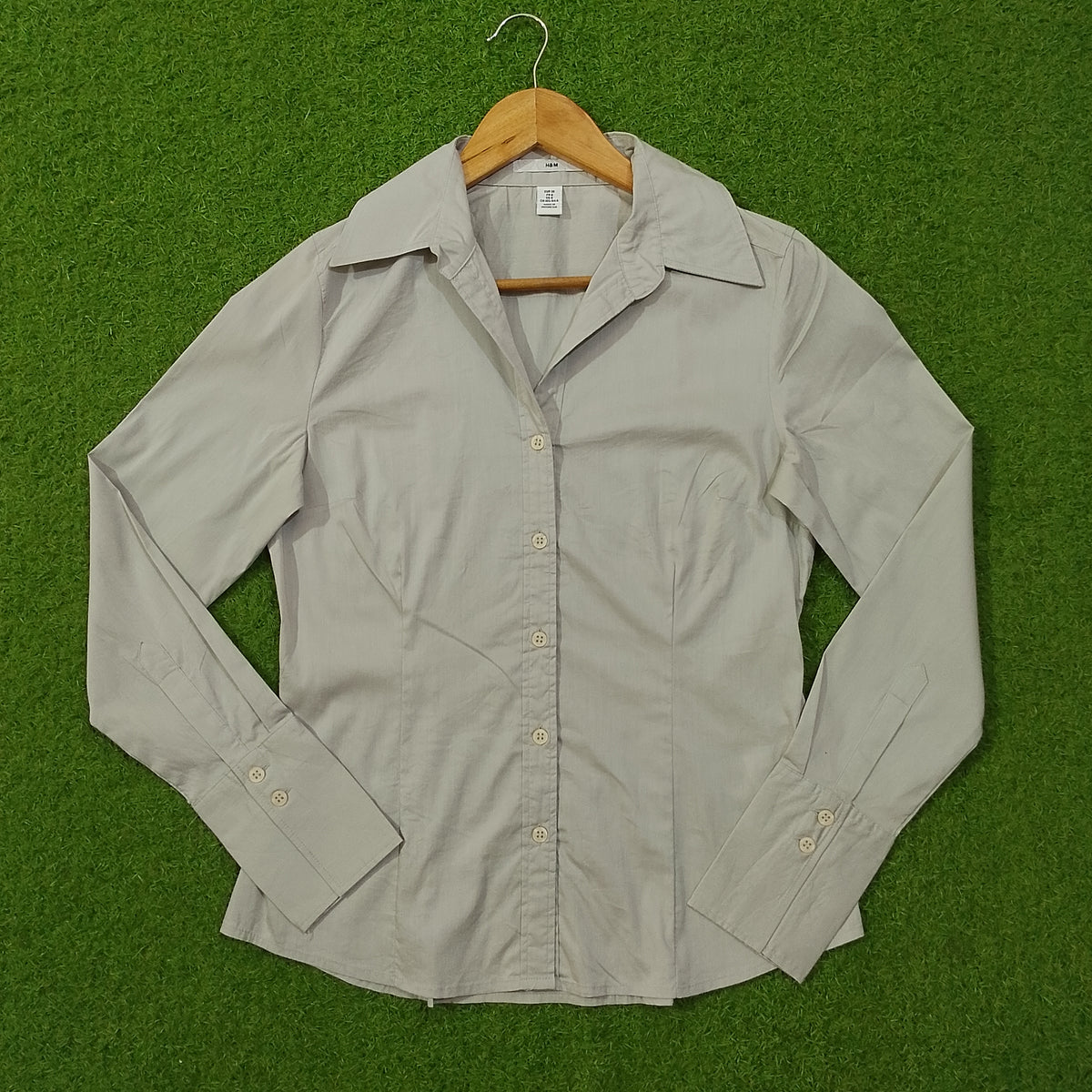 Light grey button-down cotton shirt by H&M
