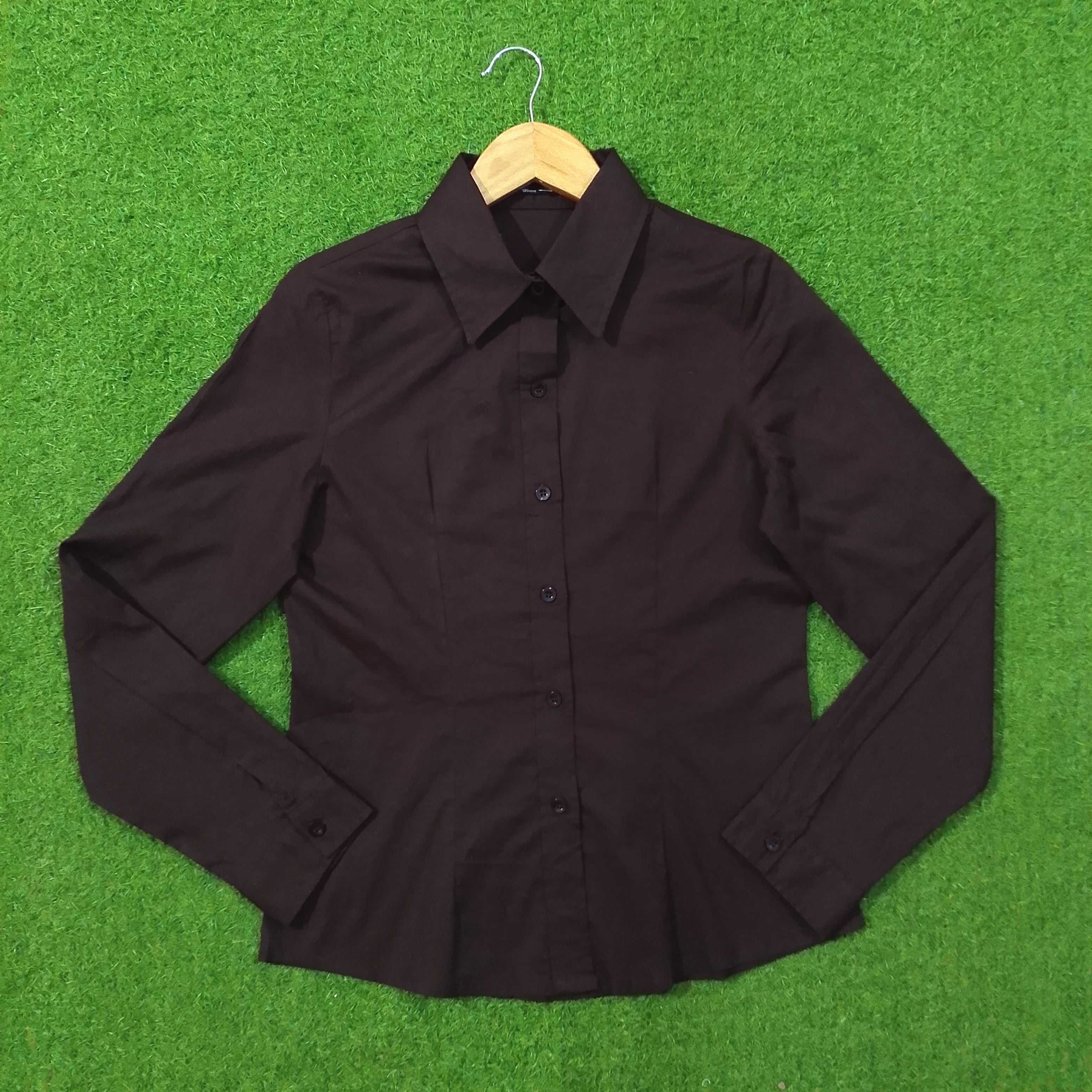 Dark Brown Button-Down Cotton Shirt