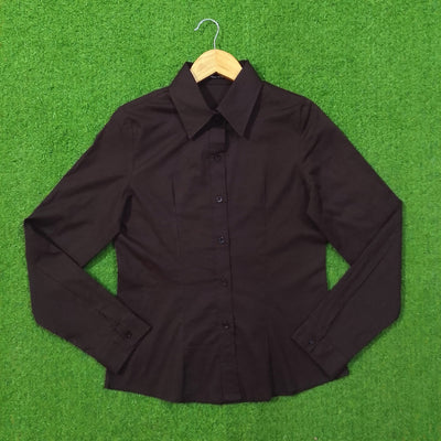 Dark Brown Button-Down Cotton Shirt