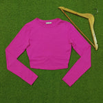 Magenta Pink Ring Detail Crop Top - Front View