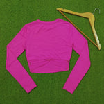 Magenta Pink Ring Detail Crop Top - Back View