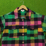 Multicolor Buffalo Check Flannel Button-Down Shirt - Detail View