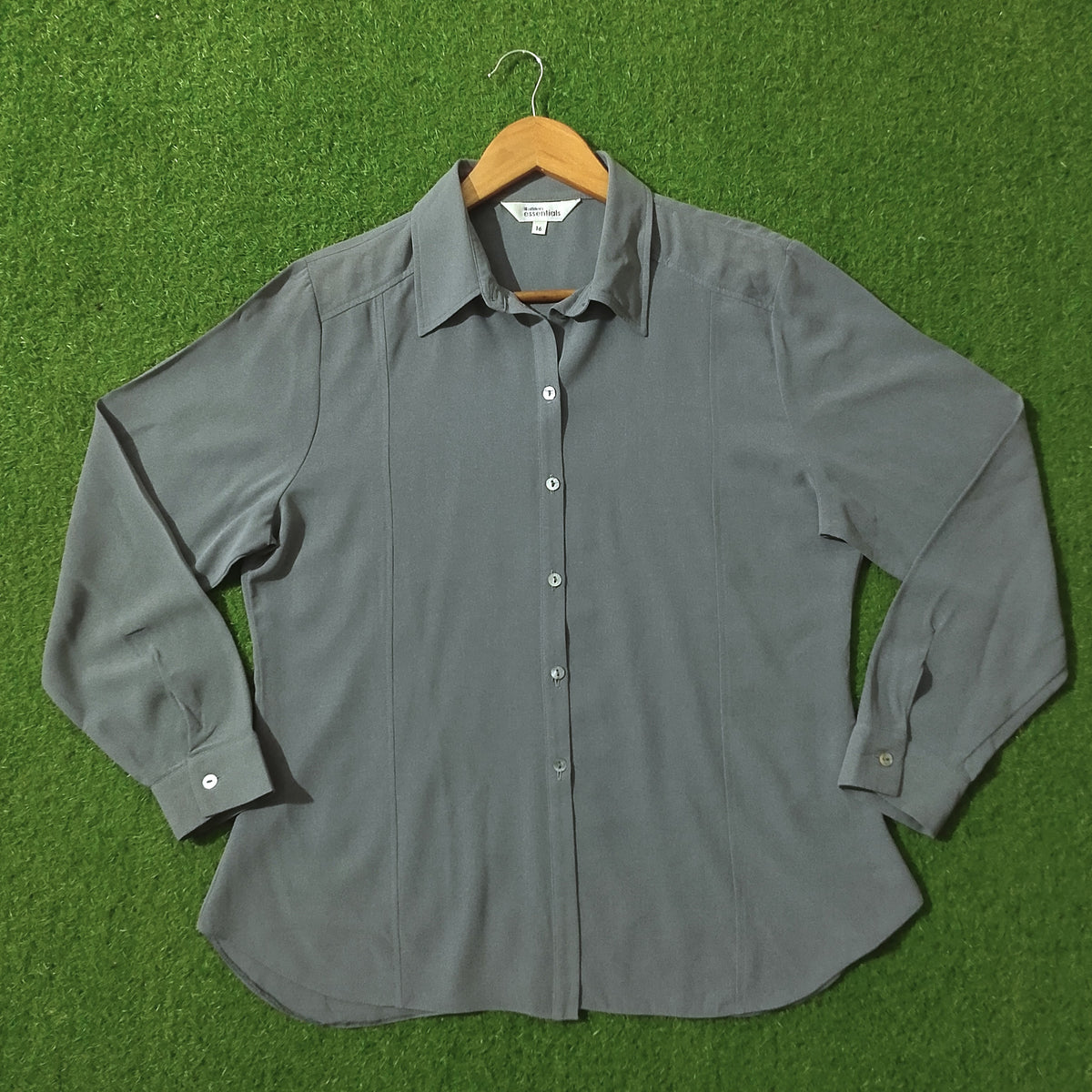 Gray Full Sleeve Button-Down Shirt
