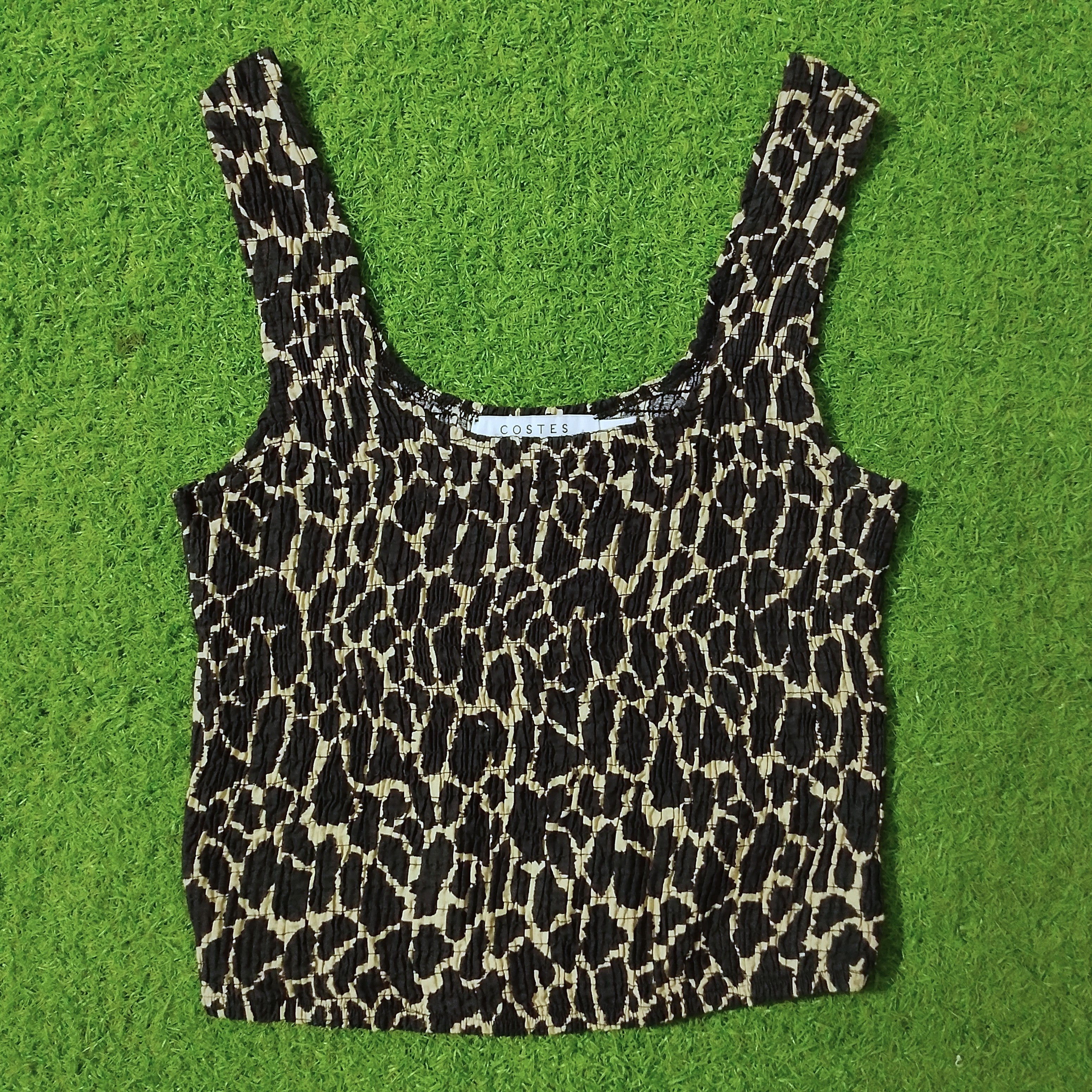 Leopard Print Sleeveless Smoking Crop Top