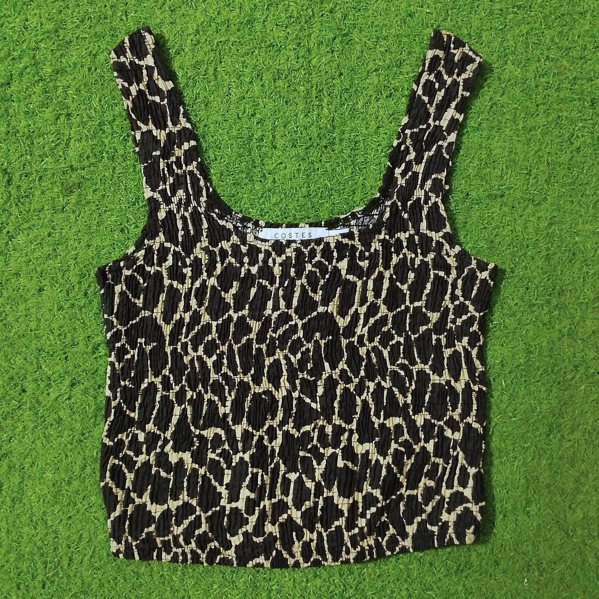 Leopard Print Sleeveless Smoking Crop Top