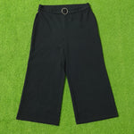 Black wide-leg culottes full view