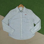 Light blue and white striped Levi's long sleeve shirt