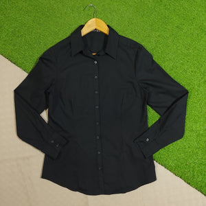 Black Classic Collared Button-Down Shirt