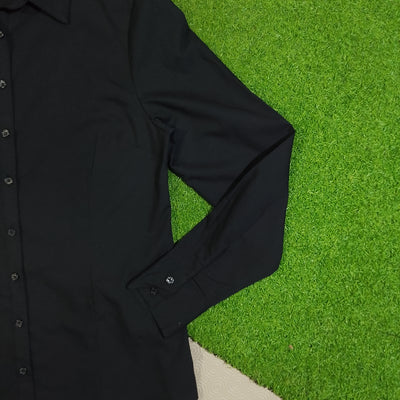 Black Classic Collared Button-Down Shirt - alternate view