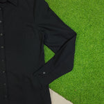 Black Classic Collared Button-Down Shirt