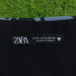 Zara blue black leopard print crop top brand and size label