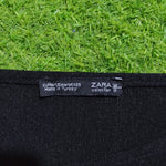 Black Zara crop top brand label