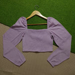 Lilac H&M smocked crop top back view