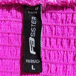 Fuchsia L Sisters brand and size label
