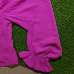 Fuchsia L Sisters crop top back view