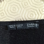 Black Zara crop top brand and size label