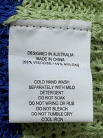 Paper Heart fabric and care label showing 55% viscose and 45% nylon