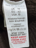 New Look garment label showing UK 14, EU 42 and USA 10.