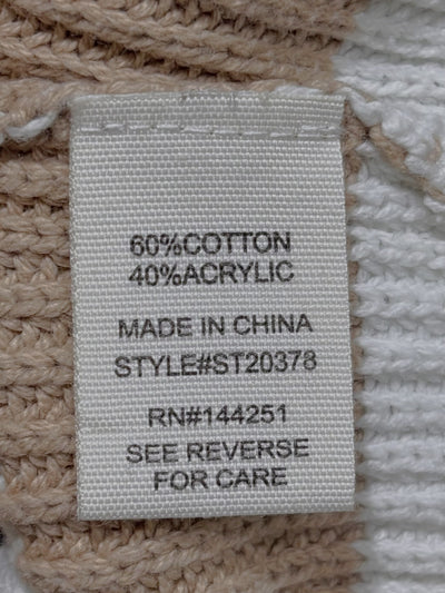 Fabric label showing 60 percent cotton and 40 percent acrylic - alternate view
