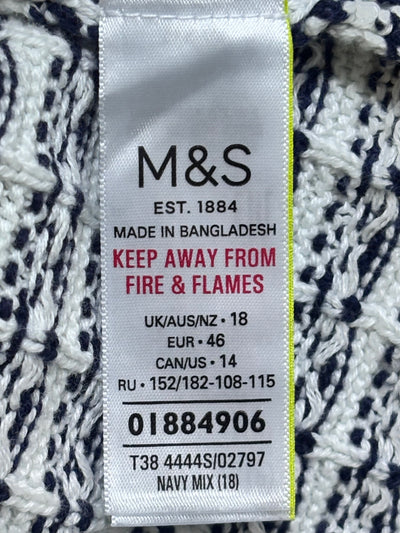 M&S label showing UK 18, EUR 46 and US 14, navy mix - alternate view