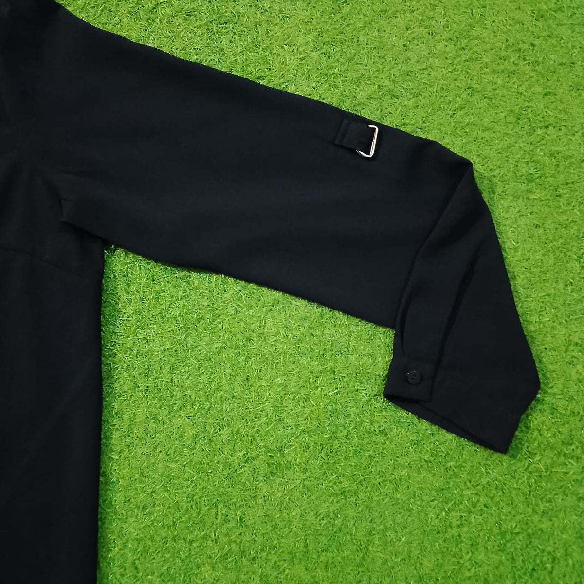Black Full Sleeve Concealed Button-Down Chiffon Shirt - Sleeve Detail