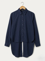Women's High-Low Long Sleeve Button-Down Shirt western preloved