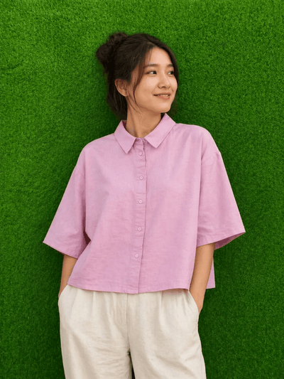 Oversized Wide-Sleeve Crop Top western preloved
