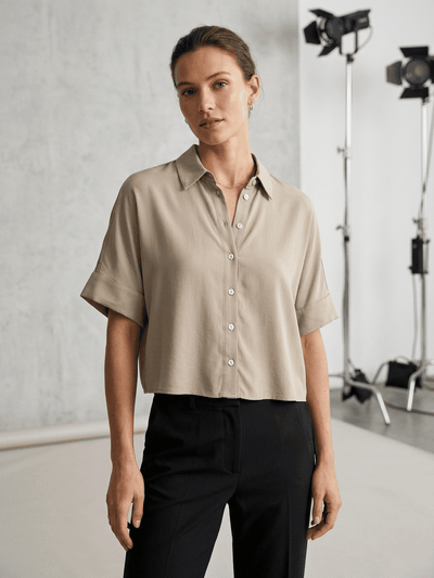 Relaxed Button-Down Blouse western preloved